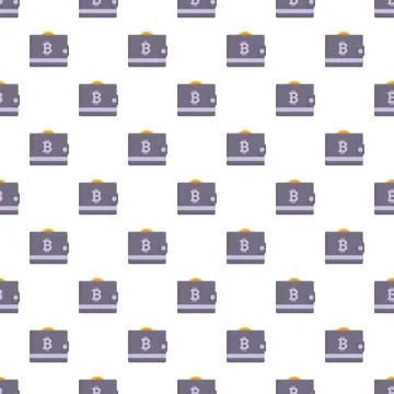 Cryptocurrency bitcoin wallet seamless pattern background Stock Illustration