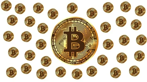 Cryptocurrency Bitcoins Video stock 97446567