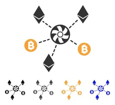 Cryptocurrency Blender Rotor Vector Icon Stock Illustration
