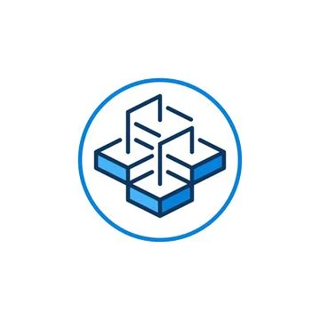 Cryptocurrency Block Chain in circle vector concept blue icon or sign イラスト素材