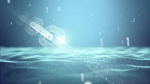 Cryptocurrency blockchain chain binary network Stock-Footage 332814146