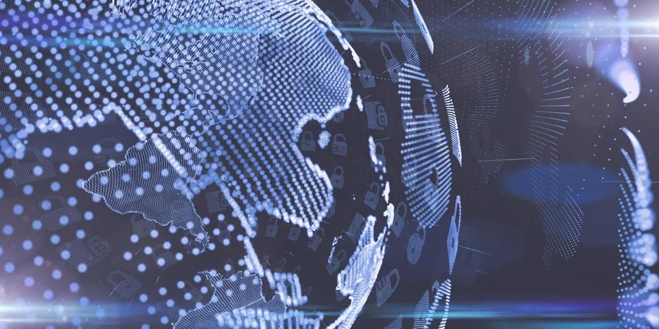 Cryptocurrency blockchain encryption world networks and finance graphic 스톡 일러스트