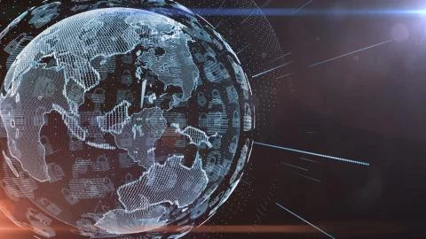 Cryptocurrency blockchain encryption world networks and finance graphic 库存插图