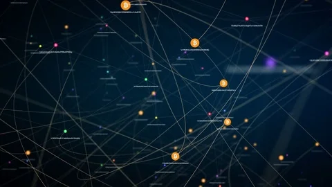 Cryptocurrency blockchain loop Stock Footage 82185630