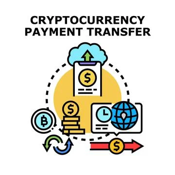 Cryptocurrency blockchain payment transfer concept illustration Stock Illustration