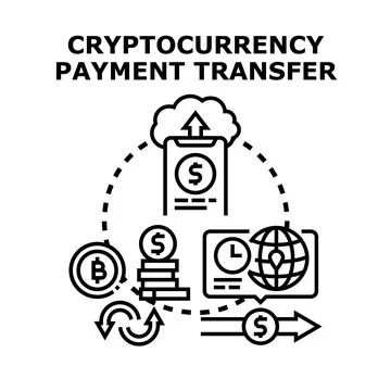 Cryptocurrency blockchain payment transfer concept illustration Stock Illustration