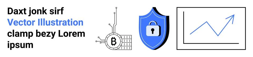 Cryptocurrency Blockchain Security with Data Protection and Financial Growt.. Stock Illustration