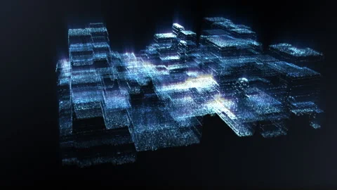 Cryptocurrency Blockchain Simulation Stock Footage 157841376