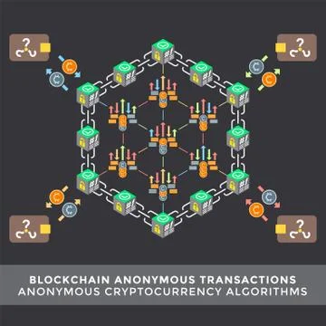 Cryptocurrency blockchain technology concept. Illustrazione stock
