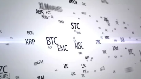 Cryptocurrency buzzword animation Stock Footage 87291411