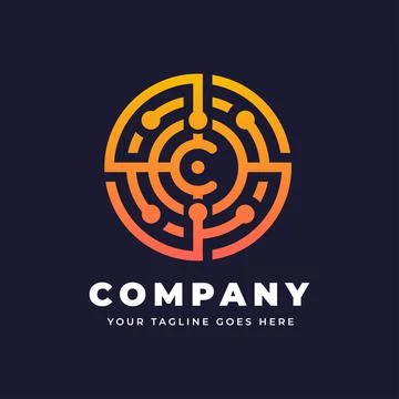 Cryptocurrency C letter logo Stock Illustration
