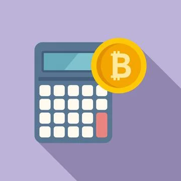 Cryptocurrency calculator icon flat vector. Crypto business 스톡 일러스트