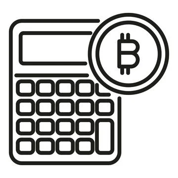Cryptocurrency calculator icon outline vector. Crypto business Stock Illustration