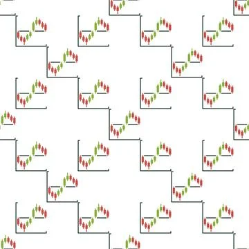 Cryptocurrency Candlestick Chart vector Analytics simple seamless pattern Stock Illustration