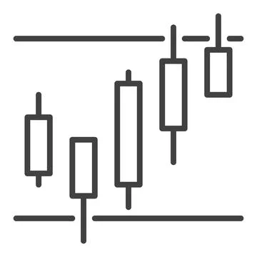 Cryptocurrency Candlestick Charts vector Technical Analysis icon or symbol .. Illustrazione stock