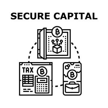 Cryptocurrency capital security and financial protection Иллюстрация