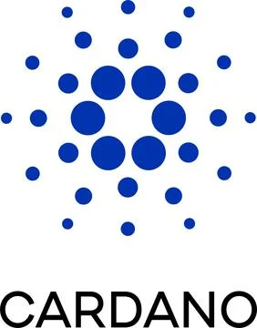 Cryptocurrency Cardano logo with black Draft B bold font Stock Illustration