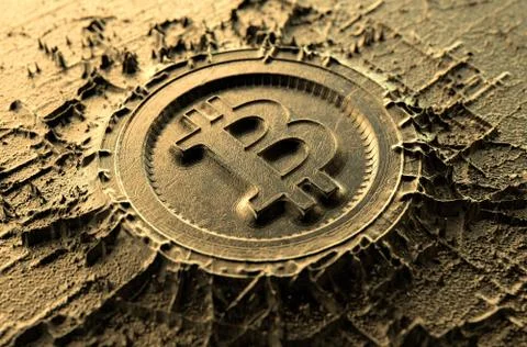 Cryptocurrency Casting Bitcoin 스톡 일러스트