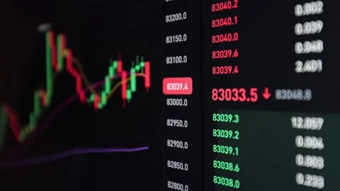 Cryptocurrency chart. Coin screen diagram, stock trading. Financial affairs Stock Footage 304133530