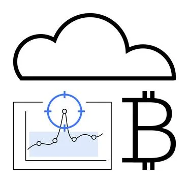 Cryptocurrency, cloud storage, financial analysis, blockchain data, investmen Stockillustratie