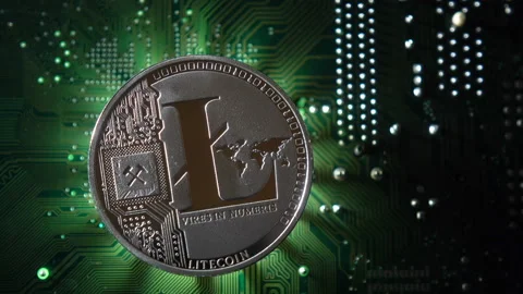 Cryptocurrency Coin On Colorful Background Stock Footage 95769765