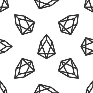 Cryptocurrency coin EOS icon seamless pattern on white background. Physical bit Stock Illustration