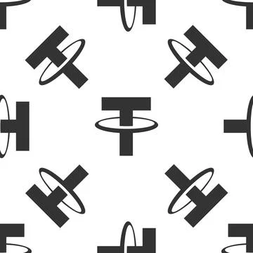 Cryptocurrency coin Tether USDT icon iseamless pattern on white background Stock Illustration