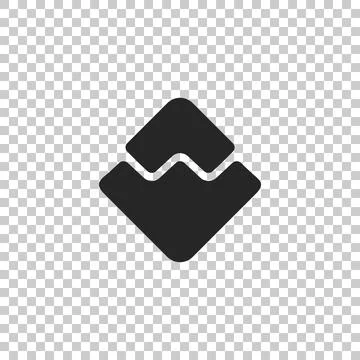 Cryptocurrency coin Waves icon isolated on transparent background. Physical bit Stock Illustration