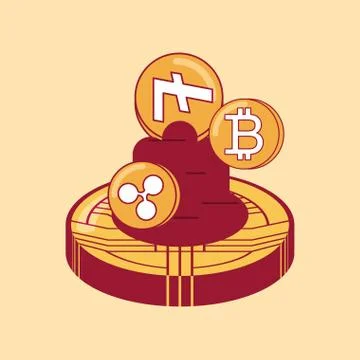 Cryptocurrency coins  design Stockillustratie