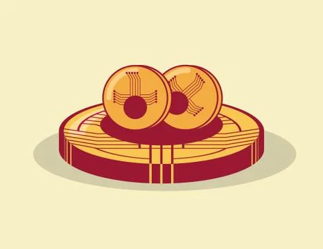 Cryptocurrency coins design Stockillustratie