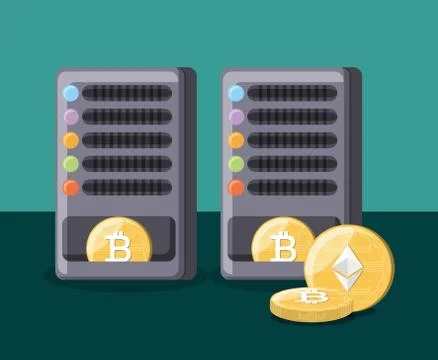 Cryptocurrency coins design 스톡 일러스트