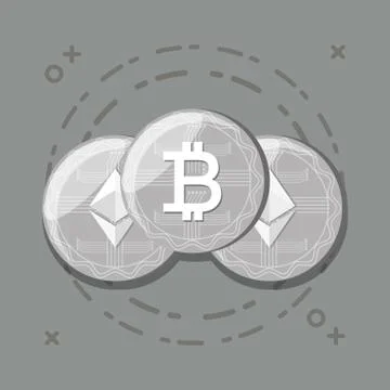 Cryptocurrency coins design Illustrazione stock