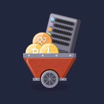 Cryptocurrency coins design Stockillustratie
