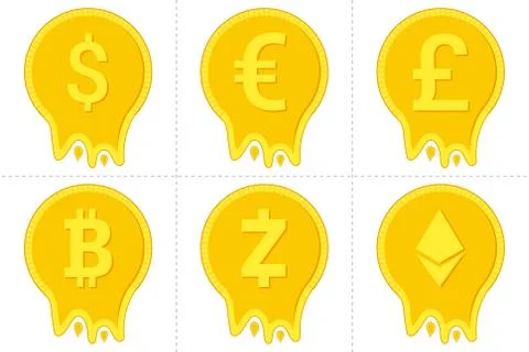Cryptocurrency coins Illustrazione stock