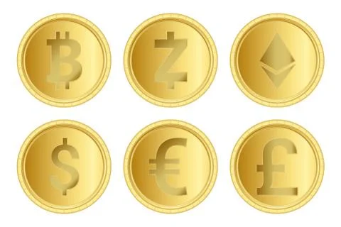 Cryptocurrency coins Stock Illustration