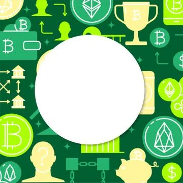 Cryptocurrency concept banner with place for text Illustrazione stock