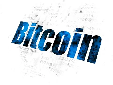 Cryptocurrency concept: Bitcoin on Digital background Stock Illustration