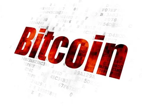 Cryptocurrency concept: Bitcoin on Digital background Illustrazione stock