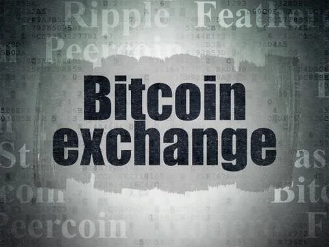 Cryptocurrency concept: Bitcoin Exchange on Digital Data Paper background 스톡 일러스트