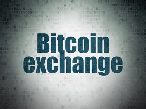 Cryptocurrency concept: Bitcoin Exchange on Digital Data Paper background 스톡 일러스트