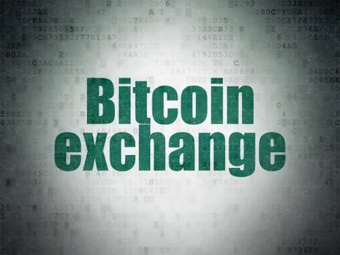 Cryptocurrency concept: Bitcoin Exchange on Digital Data Paper background Stock Illustration