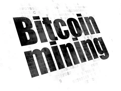 Cryptocurrency concept: Bitcoin Mining on Digital background イラスト素材