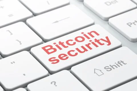 Cryptocurrency concept: Bitcoin Security on computer keyboard background Stock-Illustration