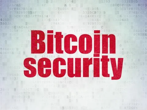 Cryptocurrency concept: Bitcoin Security on Digital Data Paper background Illustrazione stock