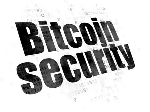 Cryptocurrency concept: Bitcoin Security on Digital background 库存插图