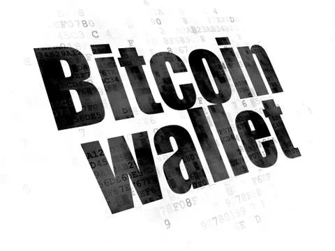 Cryptocurrency concept: Bitcoin Wallet on Digital background 스톡 일러스트