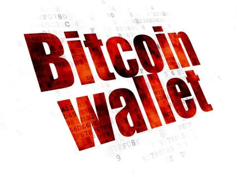 Cryptocurrency concept: Bitcoin Wallet on Digital background Stock Illustration