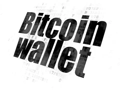 Cryptocurrency concept: Bitcoin Wallet on Digital background Stockillustratie