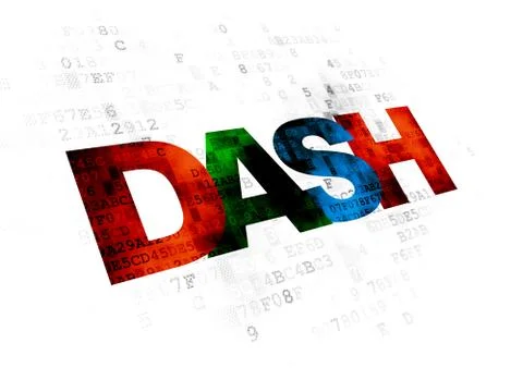 Cryptocurrency concept: Dash on Digital background Stockillustratie