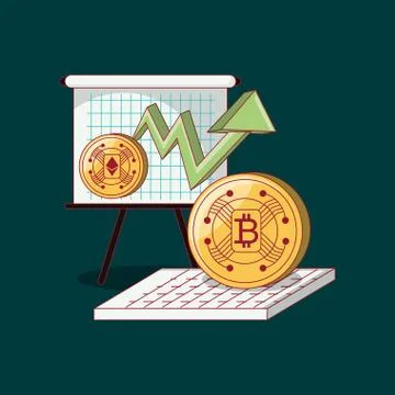 Cryptocurrency concept design 库存插图